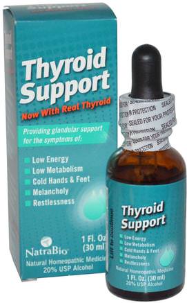 Thyroid Support, 1 fl oz (30 ml) by NatraBio-Kosttillskott, Homeopati, Hälsa, Sköldkörtel