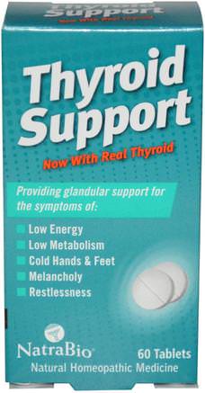 Thyroid Support, 60 Tablets by NatraBio-Kosttillskott, Homeopati, Hälsa, Sköldkörtel