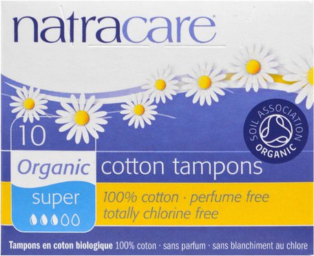 Organic Cotton Tampons, Super, 10 Tampons by Natracare-Hälsa, Kvinnor, Kvinna