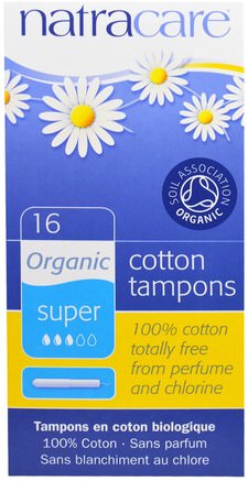 Organic Cotton Tampons, Super, 16 Tampons by Natracare-Hälsa, Kvinnor, Kvinna
