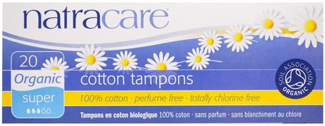 Organic Cotton Tampons, Super, 20 Tampons by Natracare-Hälsa, Kvinnor