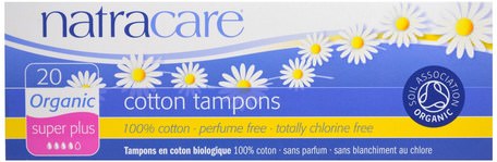 Organic Cotton Tampons, Super Plus, 20 Tampons by Natracare-Hälsa, Kvinnor