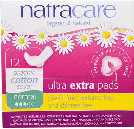 Organic & Natural, Ultra Extra Pads, Normal, 12 Pads by Natracare-Bad, Skönhet, Kvinna, Natracare Ultra Pads