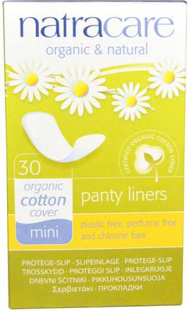 Panty Liners, Organic Cotton Cover, Mini, 30 Liners by Natracare-Hälsa, Kvinnor