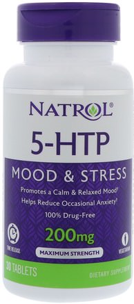 5-HTP TR, Time Release, 200 mg, 30 Tablets by Natrol-Kosttillskott, 5-Htp