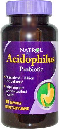 Acidophilus Probiotic, 100 Capsules by Natrol-Kosttillskott, Probiotika, Acidophilus