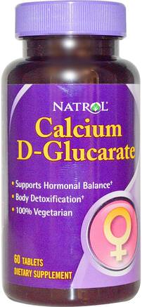 Calcium D-Glucarate, 60 Tablets by Natrol-Kosttillskott, Mineraler, Kalcium D-Glukarat, Hälsa, Kvinnor
