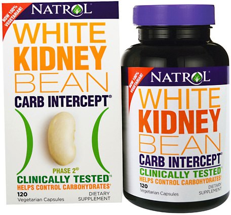 Carb Intercept, Phase 2 White Kidney Bean, 120 Veggie Caps by Natrol-Kosttillskott, Vit Njurebönaxtrakt Fas 2, Hälsa, Diet