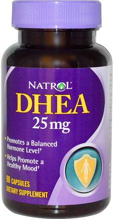 DHEA, 25 mg, 90 Capsules by Natrol-Kosttillskott, Dhea