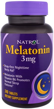 Melatonin, 3 mg, 240 Tablets by Natrol-Kosttillskott, Sömn, Melatonin