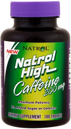 Natrol High Caffeine, 200 mg, 100 Tablets by Natrol-Hälsa, Energi