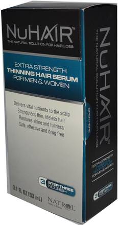 NuHair, Thinning Hair Serum, For Men & Women, 3.1 fl oz (93 ml) by Natrol-Hälsa, Kvinnor, Hårtillskott, Nageltillskott, Hudtillskott