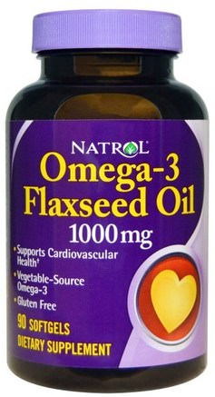 Omega-3 Flaxseed Oil, 1000 mg, 90 Softgels by Natrol-Kosttillskott, Efa Omega 3 6 9 (Epa Dha), Linolja Softgels, Omega 369 Caps / Tabs