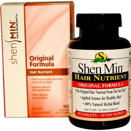 Shen Min, Hair Nutrient, Original Formula, 90 Tablets by Natrol-Hälsa, Kvinnor, Hårtillskott, Nageltillskott, Hudtillskott