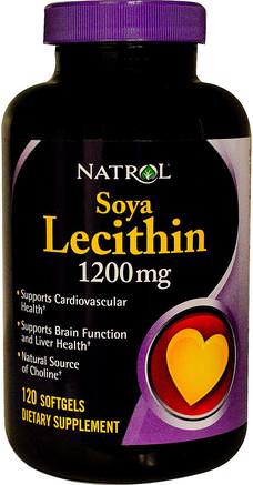 Soya Lecithin, 1200 mg, 120 Softgels by Natrol-Kosttillskott, Lecitin
