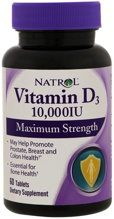 Vitamin D3, 10.000 IU, 60 Tablets by Natrol-Vitaminer, Vitamin D3