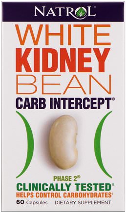 White Kidney Bean, Carb Intercept, 60 Capsules by Natrol-Kosttillskott, Vit Njurebönaxtrakt Fas 2, Hälsa, Diet
