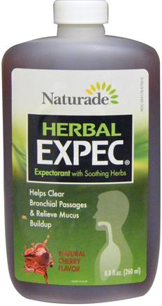 Herbal Expec, Natural Cherry Flavor, 8.8 fl oz (260 ml) by Naturade-Hälsa, Lung Och Bronkial, Tillskott, Guaifenesin