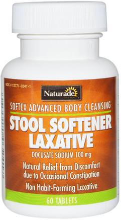 Softex Advanced Body Cleansing, Stool Softener Laxative, 60 Tablets by Naturade-Hälsa, Förstoppning, Matsmältning, Mage