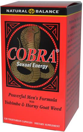 Cobra Sexual Energy, 120 Vegetarian Capsules by Natural Balance-Hälsa, Män, Muira Puama Marapuama