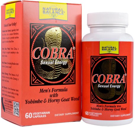 Cobra, Sexual Energy, 60 Vegetarian Capsules by Natural Balance-Hälsa, Män, Kåt Getkött