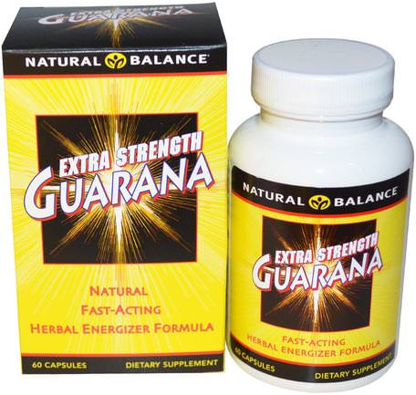 Guarana, Extra Strength, 60 Veggie Caps by Natural Balance-Örter, Guarana, Hälsa