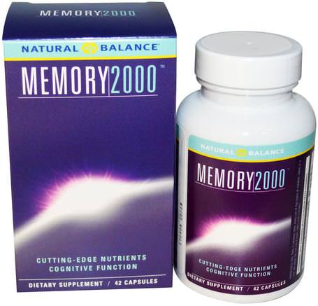Memory 2000, 42 Veggie Capsules by Natural Balance-Hälsa, Uppmärksamhet Underskott Störning, Lägg Till, Adhd, Hjärna