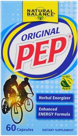 Original PEP, Herbal Energizer, 60 Capsules by Natural Balance-Hälsa, Energi
