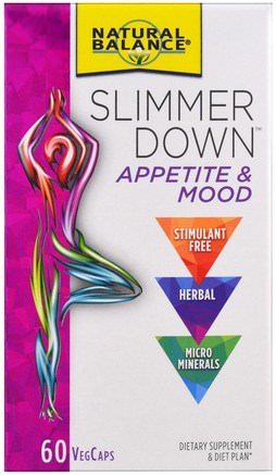 Slimmer Down, Appetite & Mood, 60 Veggie Caps by Natural Balance-Hälsa, Kost