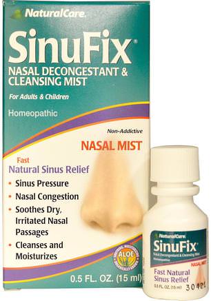 SinuFix, Nasal Decongestant & Cleansing Mist, 0.5 fl oz (15 ml) by Natural Care-Hälsa, Nasal Hälsa, Nässprayer