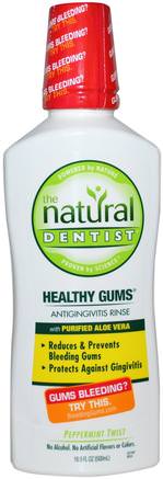 Healthy Gums, Antigingivitis Rinse, Peppermint Twist, 16.9 fl oz (500 ml) by Natural Dentist-Bad, Skönhet, Muntlig Tandvård, Munvatten