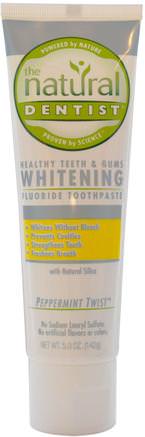 Healthy Teeth & Gums Whitening Fluoride Toothpaste, Peppermint Twist, 5.0 oz (142 g) by Natural Dentist-Bad, Skönhet, Tandkräm, Oral Tandvård, Tandblekning