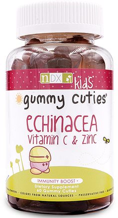 Gummy Cuties, Kids Echinacea, Vitamin C & Zinc, 60 Gummy Cuties by Natural Dynamix-Barns Hälsa, Kosttillskott Barn, Antioxidanter, Curcumin