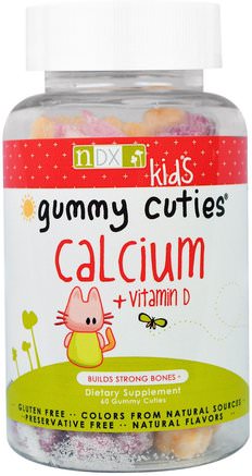Kids Gummy Cuties, Calcium + Vitamin D, 60 Gummy Cuties by Natural Dynamix-Vitaminer, Vitamin D3, Vitamin D Gummies, Barns Hälsa, Barngummier