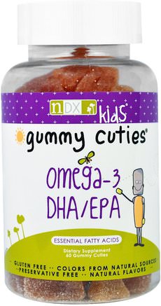 Kids, Gummy Cuties, Omega-3 DHA/EPA, 60 Gummy Cuties by Natural Dynamix-Barns Hälsa, Kosttillskott Barn, Efa Omega 3 6 9 (Epa Dha), Omega 369 Gummi