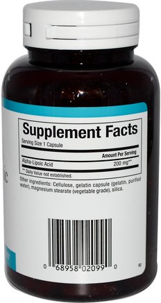 Alpha-Lipoic Acid, 200 mg, 120 Capsules by Natural Factors-Kosttillskott, Antioxidanter, Alfa-Liposyra, Alfa-Liposyra 200 Mg