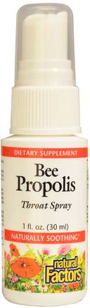 Bee Propolis Throat Spray, 1 fl oz (30 ml) by Natural Factors-Hälsa, Kall Influensa Och Viral, Halsvårdspray