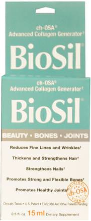 BioSil, ch-OSA Advanced Collagen Generator, 0.5 fl oz (15 ml) by Natural Factors-Hälsa, Ben, Osteoporos, Kollagen, Kosttillskott, Mineraler, Kisel (Kisel)
