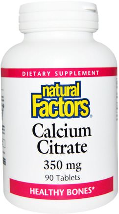 Calcium Citrate, 350 mg, 90 Tablets by Natural Factors-Kosttillskott, Mineraler, Kalciumcitrat