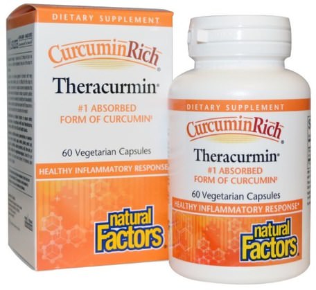 CurcuminRich, Theracurmin, 60 Veggie Caps by Natural Factors-Kosttillskott, Antioxidanter, Curcumin