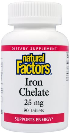 Iron Chelate, 25 mg, 90 Tablets by Natural Factors-Kosttillskott, Mineraler, Järn