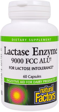 Lactase Enzyme, 9000 FCC ALU, 60 Capsules by Natural Factors-Kosttillskott, Enzymer, Laktas
