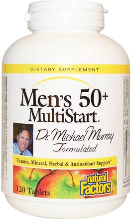 Mens 50+ MultiStart, 120 Tablets by Natural Factors-Vitaminer, Män Multivitaminer