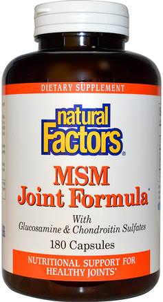 MSM Joint Formula, 180 Capsules by Natural Factors-Hälsa, Ben, Osteoporos, Gemensam Hälsa, Artrit
