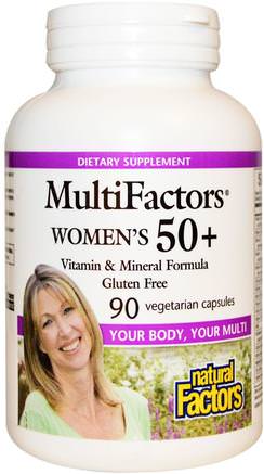 MultiFactors, Womens 50+, 90 Veggie Caps by Natural Factors-Vitaminer, Kvinnor Multivitaminer