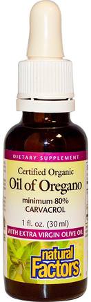 Oil of Oregano, 1 fl oz (30 ml) by Natural Factors-Kosttillskott, Oregano Olja, Oregano Oljevätska