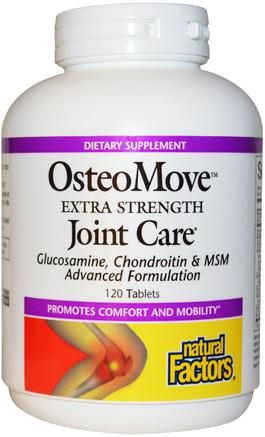OsteoMove, Extra Strength Joint Care, 120 Tablets by Natural Factors-Kosttillskott, Glukosamin, Hälsa, Ben, Osteoporos, Gemensam Hälsa