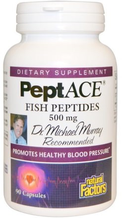PeptACE, Fish Peptides, 500 mg, 90 Capsules by Natural Factors-Hälsa, Blodtryck