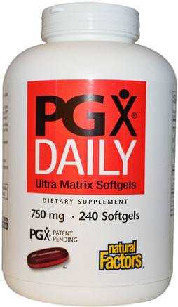 PGX Daily, Ultra Matrix Softgels, 750 mg, 240 Softgels by Natural Factors-Kosttillskott, Fiber, Glucomannan (Konjacrot), Pgx