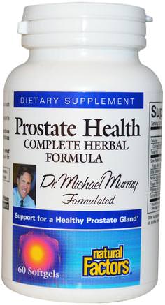 Prostate Health, Complete Herbal Formula, 60 Softgels by Natural Factors-Hälsa, Män, Prostata